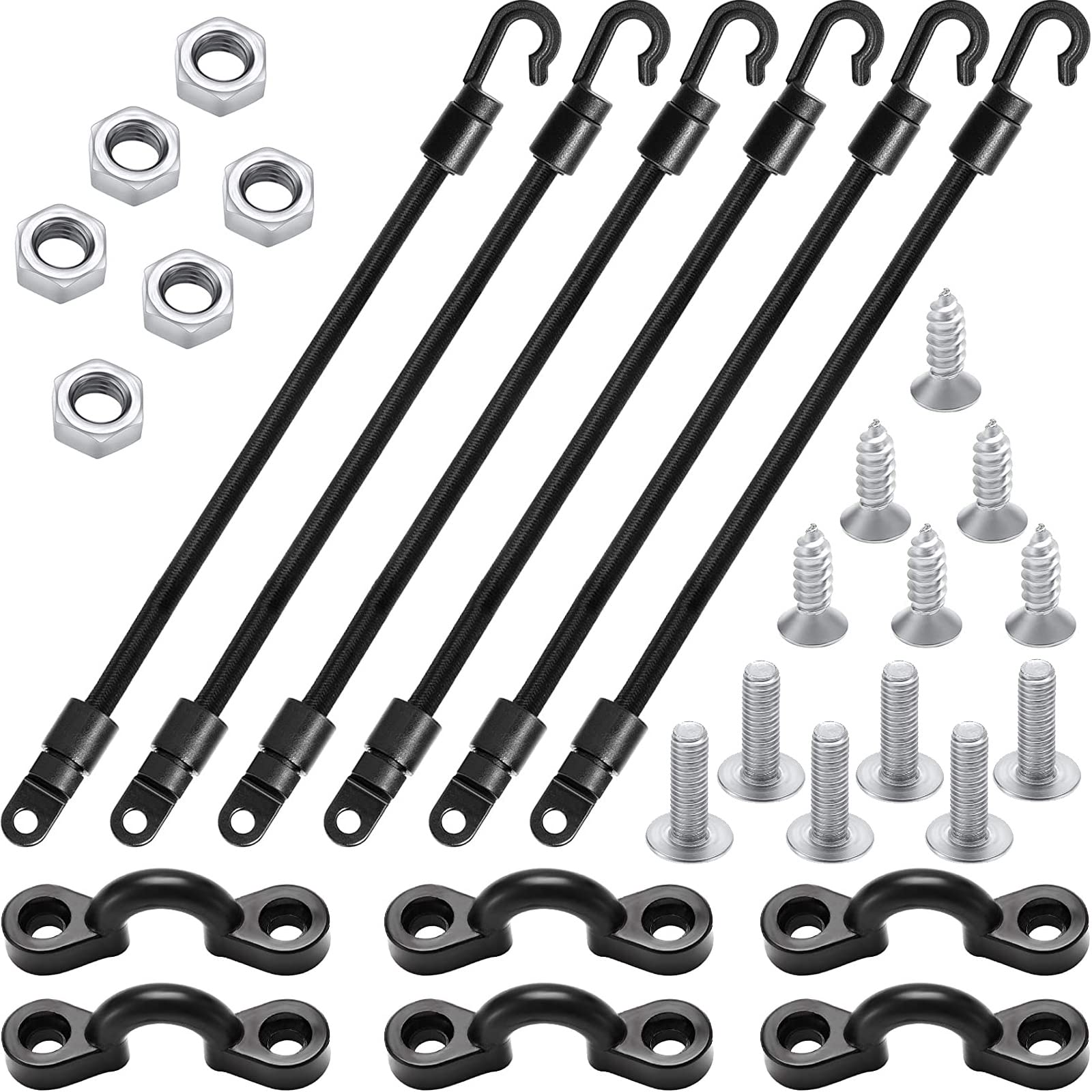 6 Sets Rod Strap Holder Fishing Rod Deck Mount Connector Fishing Boat Deck Mount Pole Holder for Boat Marine Fishing Supply, 18 Inches Length