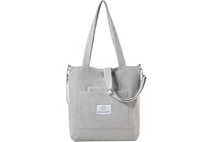 Makukke Corduroy Tote Bag, Women's Shoulder Purses for Office School Shopping