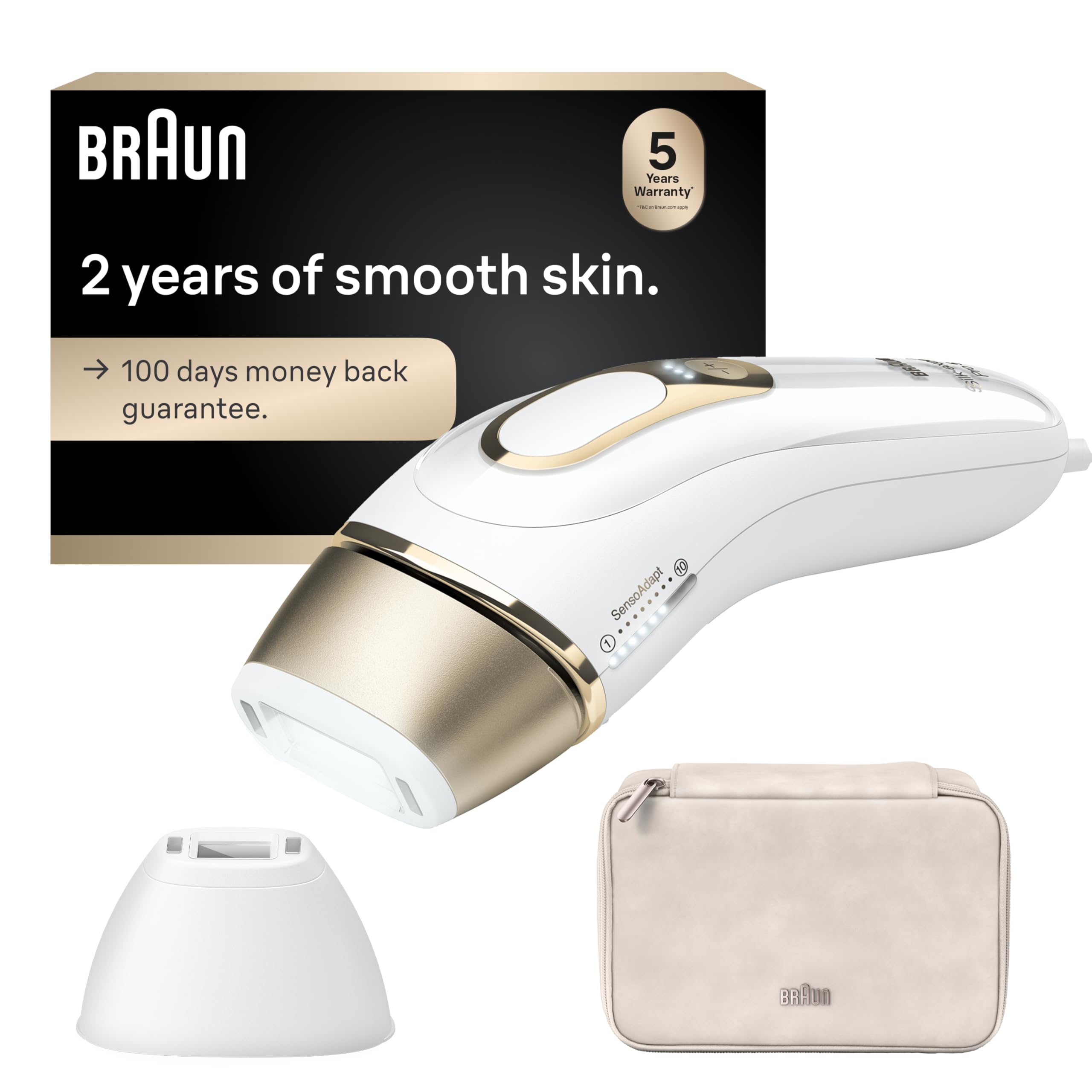 Photo 1 of Braun IPL at Home Laser Hair Removal for Women and Men, Silk Expert Pro 5 PL5137 with Venus Swirl Razor, Permanent Visible Hair Reduction in Hair Regrowth for Body & Face, Corded, PL5137