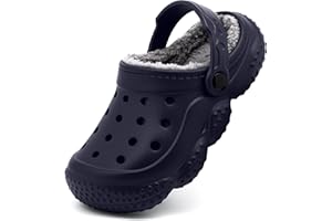 INMINPIN Kids Girls Boys Fur Lined Clogs Fuzzy Slippers Toddler Winter Warm Garden House Shoes Indoor Outdoor