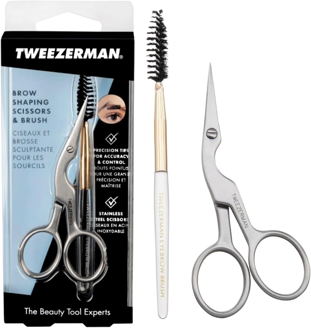 Tweezerman Eyebrow Shaping Kit Brow Scissors Brush Professional Stainless Steel