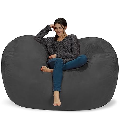 Chill Sacks Memory Foam Bean Bag Lounger 6 Feet Charcoal Amazon