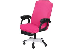 SARAFLORA Office Chair Cover- Medium, Dark Pink- Removable Computer Chair Cover for Office Chair with Zipper for Universal Rotating Chair Desk Chair Cover Chair Seat Washable Protector for Pet
