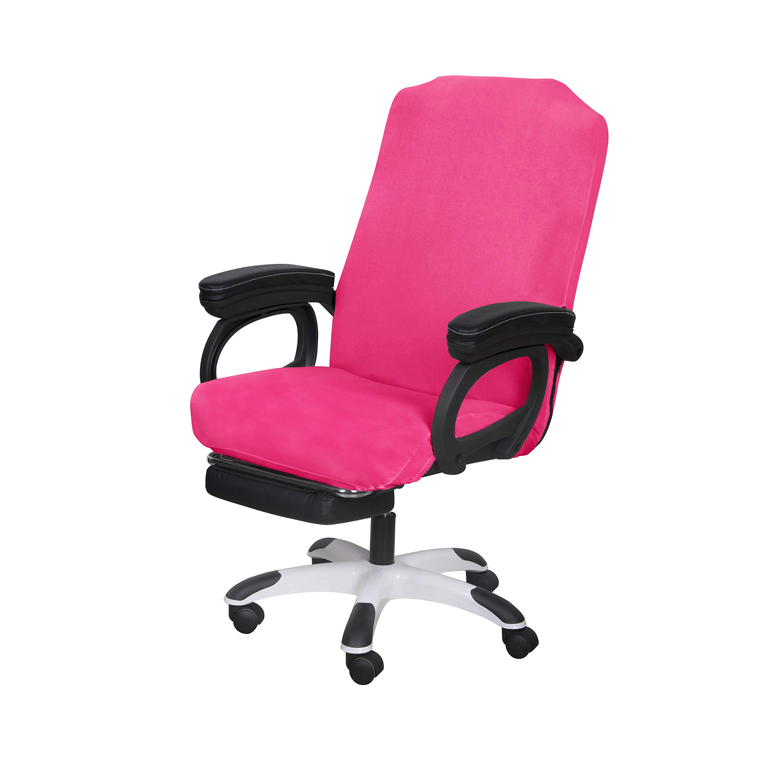 Photo 1 of SARAFLORA Office Chair Cover- Medium, Dark Pink- Removable Computer Chair Cover for Office Chair with Zipper for Universal Rotating Chair Desk Chair Cover Chair Seat Washable Protector for Pet