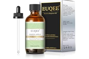 EUQEE Green Apple Fragrance Oil, 2.02 Fl oz Premium Green Apple Essential Oil for Candle Making, Diffusers, DIY Soap & Bath Bombs (60ml)