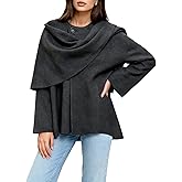 Womens Winter Oversized Scarf Jacket Peacoat Coat Shawl Wraps Long Sleeve Button Down Knit Sweater Cardigan