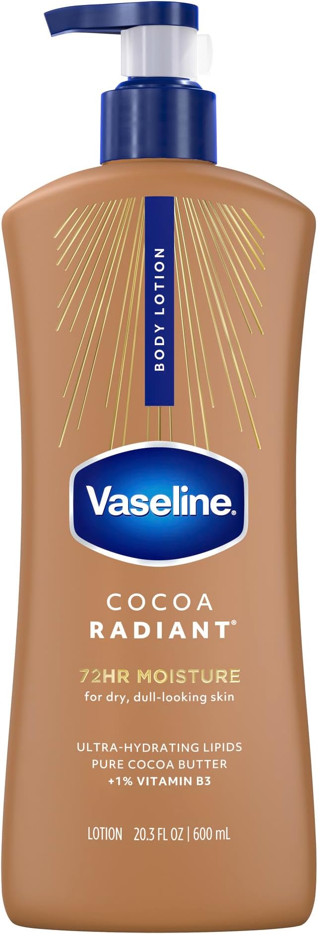 Vaseline Intensive Care Cocoa Radiant Body Lotion 20.3 oz Dry Skin Vitamin B3