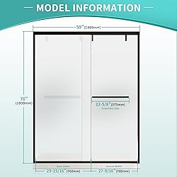 i-Homare 60 in. W x 76 in. H Frosted Double Sliding