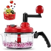 Geedel Large Food Chopper Vegetable Chopper, Manual Food Processor, 3 Cups | 3-in-1: Chop, Blend &amp; Whisk, No BPA, Effortless Handle, Sharp Blade for Vegetable, Fruit, Meat, Nut, Ice, Salad, Salsa, etc