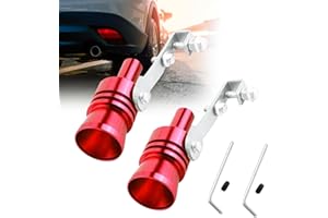 leediga Pack-2 Turbo Sound Whistle Simulators, 4 Inches x 0.9 Inches Exhaust Pipe Roar Makers, Automobile Modification Accessories, Universal for Most Cars, Trucks and Vans (Red #M)