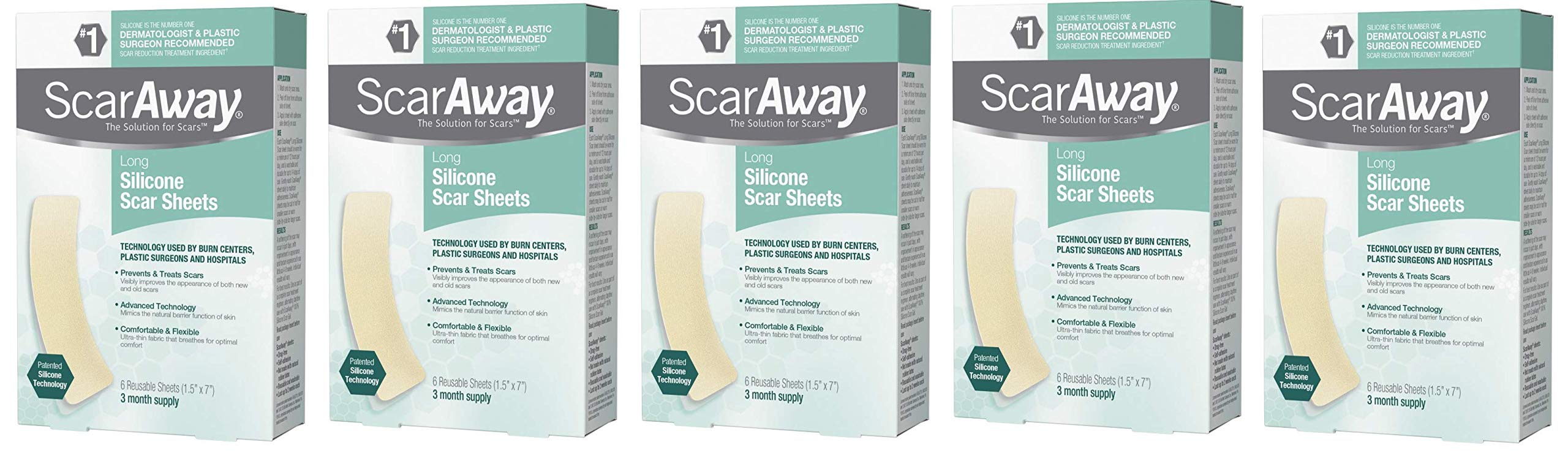 ScarAway Long Silicone Scar Sheets (5(Pack)) on Galleon Philippines