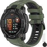 Miimall Silicone Band Compatible for Garmin Instinct 3 45mm/50mm, Waterproof, Quickfit, 22mm/26mm Soft Adjustable Bracelet Replacement Watch Strap for Instinct 3 SOLAR/AMOLED for Men Women