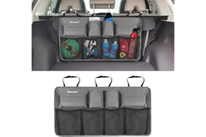 HANEMIA Car Trunk Organizer and Storage, Backseat Hanging Organizer, Super Capacity, Durable, Trunk Organizer for SUV, Van (Gray)