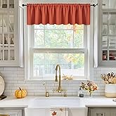 MIULEE Fall Terracotta Window Valance for Bedroom Kitchen Bathroom Living Room Darkening Rod Pocket Curtain Valance, Thermal Insulated Window Treatment 1 Panel, 52 x 18 Inches, Burnt Orange