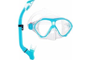 HH HHAO SPORT Snorkeling Gear for Kids with Foldable Silicone Full Dry Snorkel, Kids Snorkel Set Anti Leak Youth Junior Snorkeling Package Diving Mask Soft Tube with Mesh Bag Scuba Swimming Goggles
