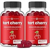 Tart Cherry Gummies - 3000mg Supplement with Celery Seed Extract - Vegan Tart Cherry Concentrate Gummy Vitamin (60 Count (Pac