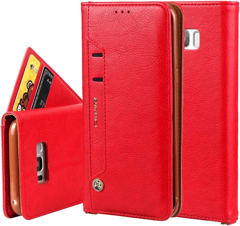 Smartphone Protective Clips Case for iPhone Samsung Galaxy S8 Plus Wallet Case,Premium PU Leather Credit Card Holder and Money Slot Case with Kickstand Flip cover (TPU inner protective cover) Phone Ba