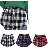3 Pcs Shirt Extender for Women Adjustable Layering Fake Top Lower Sweep Shirt Half Length Skirt