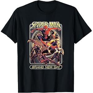 Marvel Spider-Man: New Day Vintage Style Movie Poster T-Shirt
