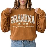Personalized Grandma Sweatshirt, Custom Floral Pullover, Gift for Grandma, Cozy Family Shirt for Birthday, Christmas
