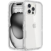 Follaroma for iPhone 16 Pro Max Case, Heavy Duty Shockproof Protection Phone Cases, Anti-Drop, Dual Layer Transparent Protective Cover Compatible with iPhone 16 ProMax, 6.9 inch, Crystal Clear