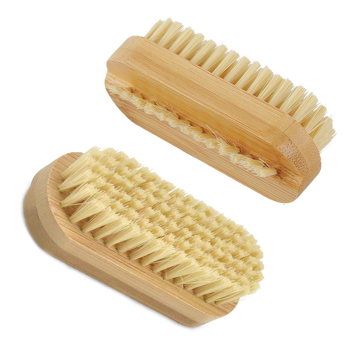 Nail Brush Set for Cleaning Nails Cleaning Brush 2 Sides Bamboo Brushes for Nails 2pcs Fingernail Brush Small Scrubbing Brush Accessories of Nail Care and Nail Art for Men Women Kid Toe Foot