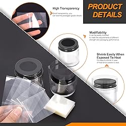 Rustark 1250Pcs Clear PVC Perforated Heat Shrink