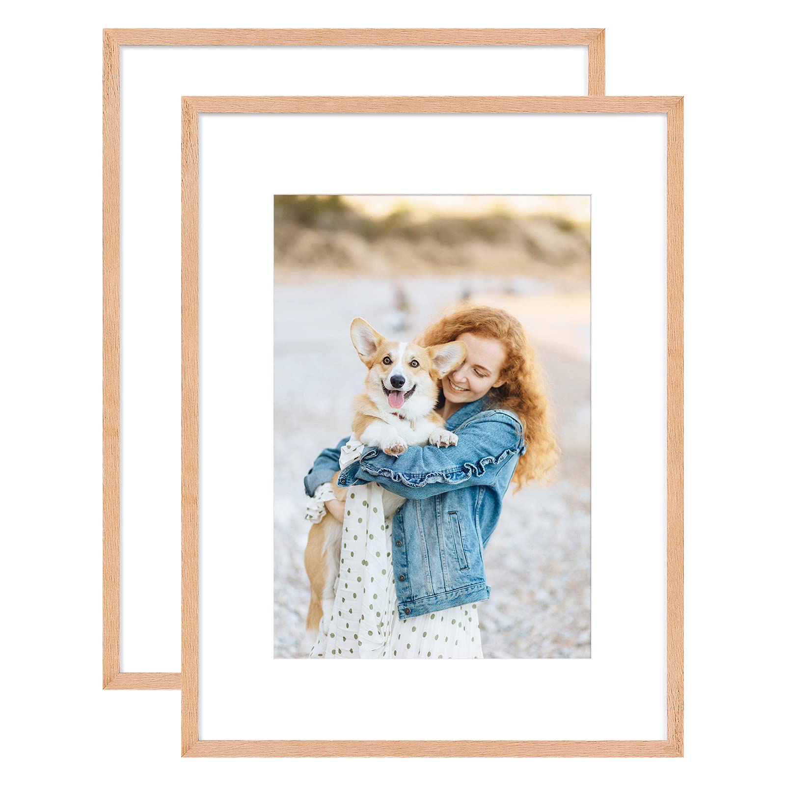 OAK Wood Picture Photo Frame,Compatible with 30x40cm(12x16inch) and 21x30cm(A4) images for High Definition Wall Mounting in Living Room,Bedroom,Gallery,Set of 2 — image 1