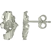 Sterling Silver Unisex Nugget Stud Earrings