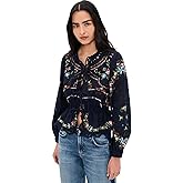 Sea Women's Edwina Embroidery Tie Front Top