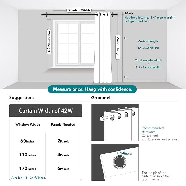 DECONOVO BLACKOUT CURTAINS FOR BEDROOM, THERMAL INSULATED ROOM DARKENING GROMMET WINDOW DRAPES, SKY BLUE, 52W X 84L INCH, PACK OF 2 FOR LIVING ROOM & NURSERY PRIVACY PANELS
