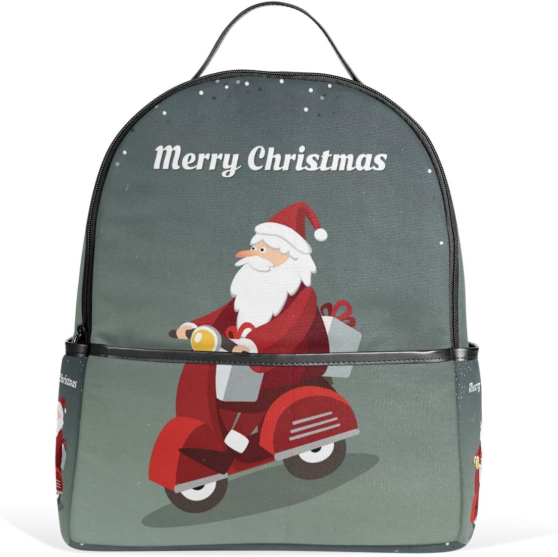 School Bag Santa Claus Driving Scooter Student Backpack for Boys Teen Girls Kids