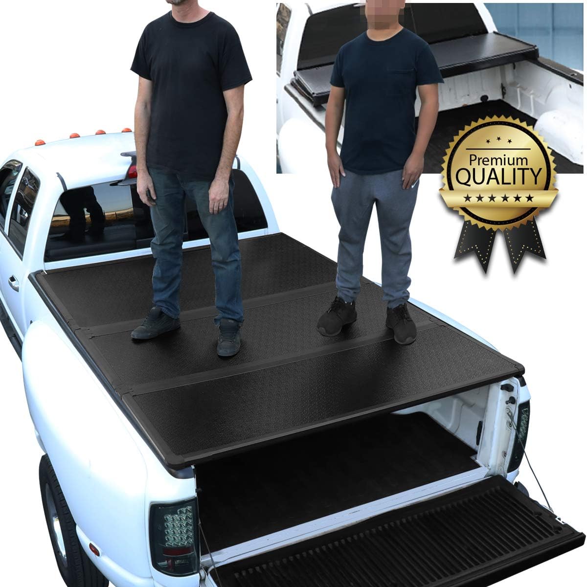 Amazon Com Dna Motoring Ttc Hard 013 Truck Bed Top Hard Solid Tri Fold Tonneau Cover Automotive