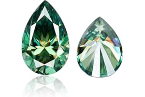 CHINALUSTER Green Moissanite Loose Stone, Pear Cut Gemstone VVS1 Clarity GRA Certified for Jewelry Making