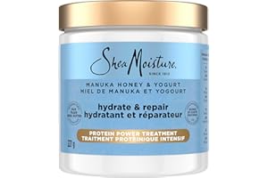 Shea Moisture Hydrate + Repair Protein Power Hair Treatment for dry, damaged hair Manuka Honey & Yogurt sulfate-free deep con