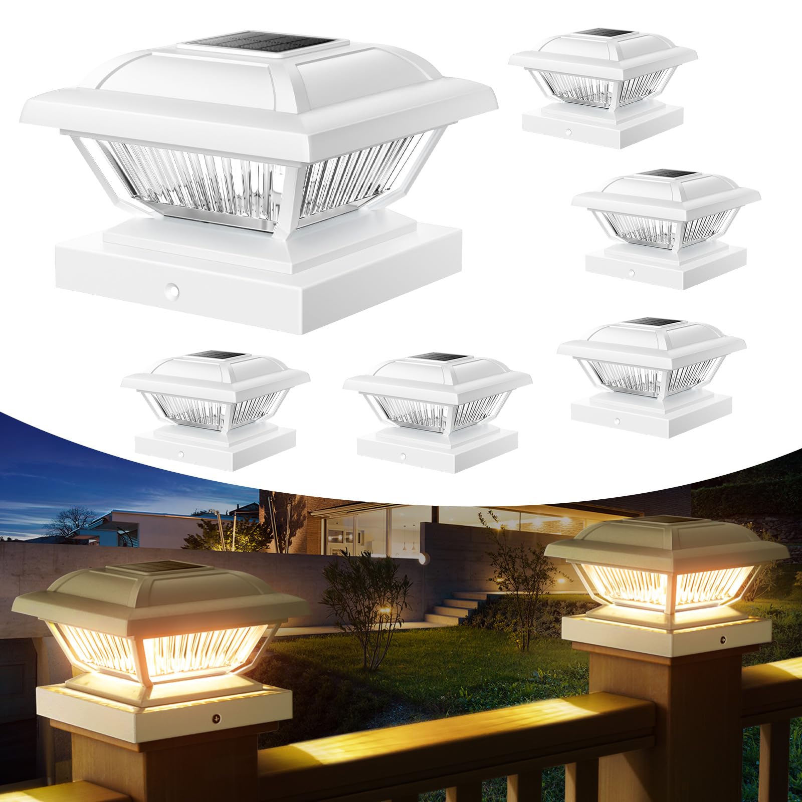 ELECLINK Solar Post Cap Lights 6 Pack, Warm White
