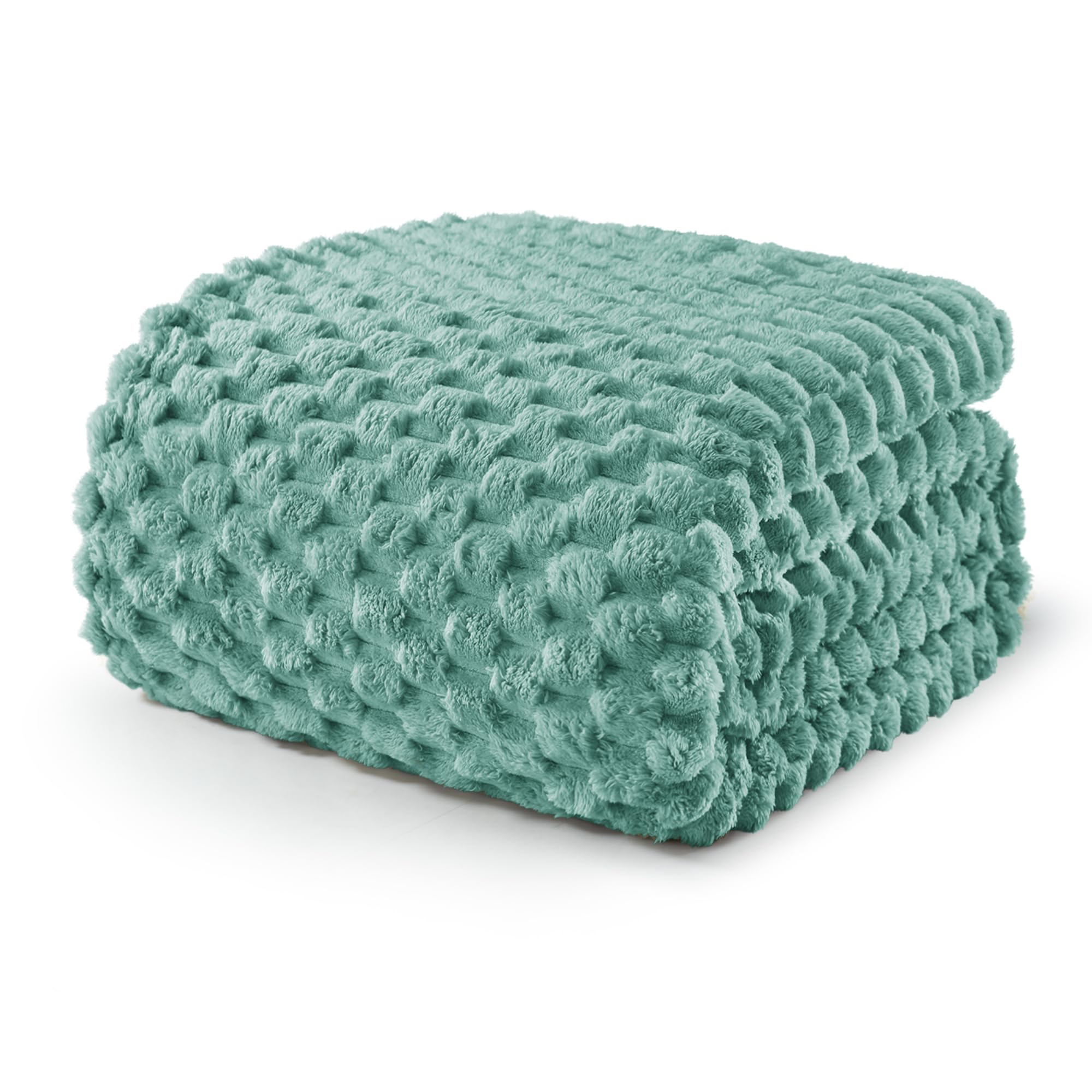 Exclusivo Mezcla Fleece Double Size Blanket for Bed, Large Fuzzy Celadon Bed Blankets, Soft Cozy Plush Sofa Throws for All Seasons, 230x168 CM