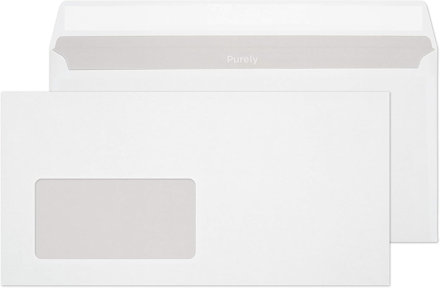 Blake Purely Everyday DL - 110 x 220 mm 75 gsm Self Adhesive Envelopes Left Window (22774) - Box of 500, White