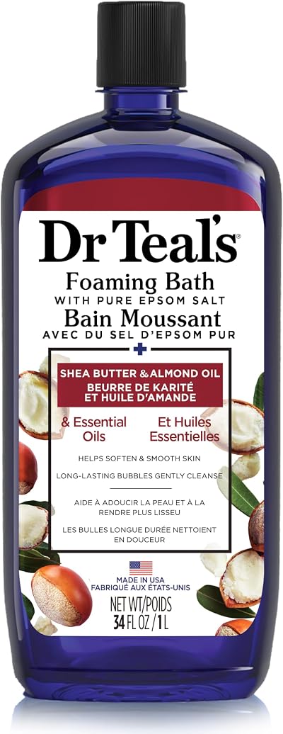 Dr Teal's Foaming Bath Shea Butter Almond Oil Epsom Salt 1L Essential Oils Relax