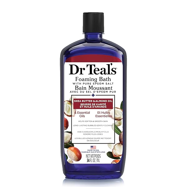 DR TEAL’S FOAMING BATH WITH PURE EPSOM SALT, SHEA BUTTER & ALMOND, 34 FL OZ