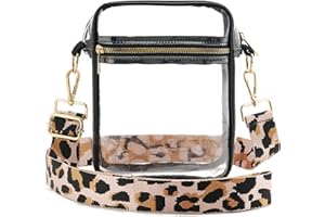 WEIMZC Clear Crossbody Bag Stadium Approved,Adjustable Shoulder Strap Clear Crossbody Purse for Concerts,Sports Events