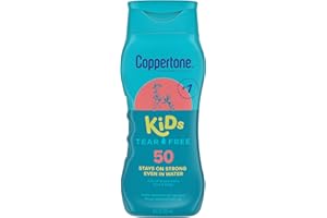 Coppertone Kids Sunscreen Lotion SPF 50, Water Resistant Sunscreen for Kids, #1 Pediatrician Recommended Sunscreen Brand, Tea