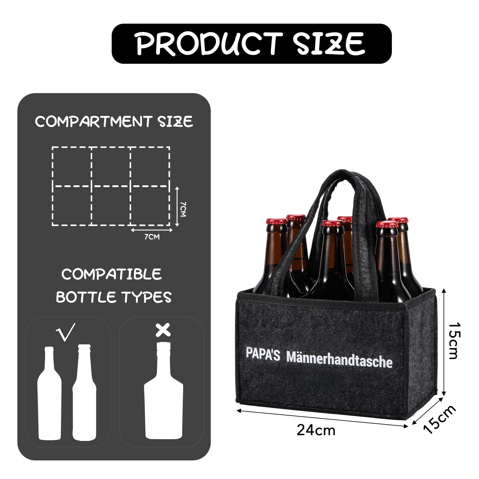 YRsorn Lustige Geschenke für Papa - Väter Geburtstagsgeschenk, Papa's Männerhandtasche Bier, Vatertagsgeschenk für Papa, Männertag Geschenke 3