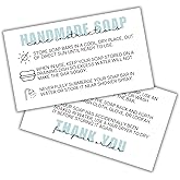 Handmade Soap Care Instruction Cards | 50 pk 2x3.5” Packaging Client Inserts Loofah Business Thank You Cardboard Sleeves Gift