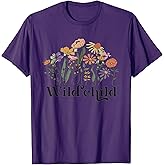 Wild Child Wildflowers Kids Retro Girls Boys Toddler Kids T-Shirt