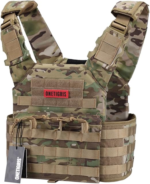 Amazon Onetigris プレートキャリアタイプベストplpc ダミープレート マグポーチ付き Molle 防弾チョッキ ミリタリー装備 マルチカム迷彩 タクティカルベスト 通販