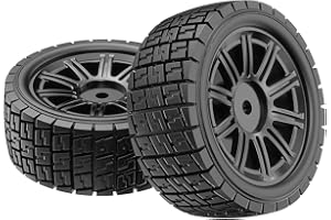 HYPER GO 1415A1 1/14 Scale RC Car Accessories On Road Wheels, Suitable for Hex 12mm, Spare Parts RC Vehicle Wheels & Tire Sets for H14MK & 14301 & 14302 (Pair)