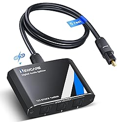 NEWCARE Optical Audio Splitter 1 in 3 Out,SPDIF