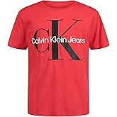 Calvin Klein Boys Short Sleeve Logo Crew Neck T-Shirt, Soft, Comfortable, Relaxed Fit
