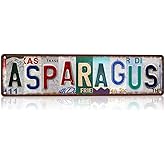 CYZglass Vintage Asparagus Street Sign Wall Decor Metal Signs for Home Garden Farm Yard Kitchen 16×4 Inches
